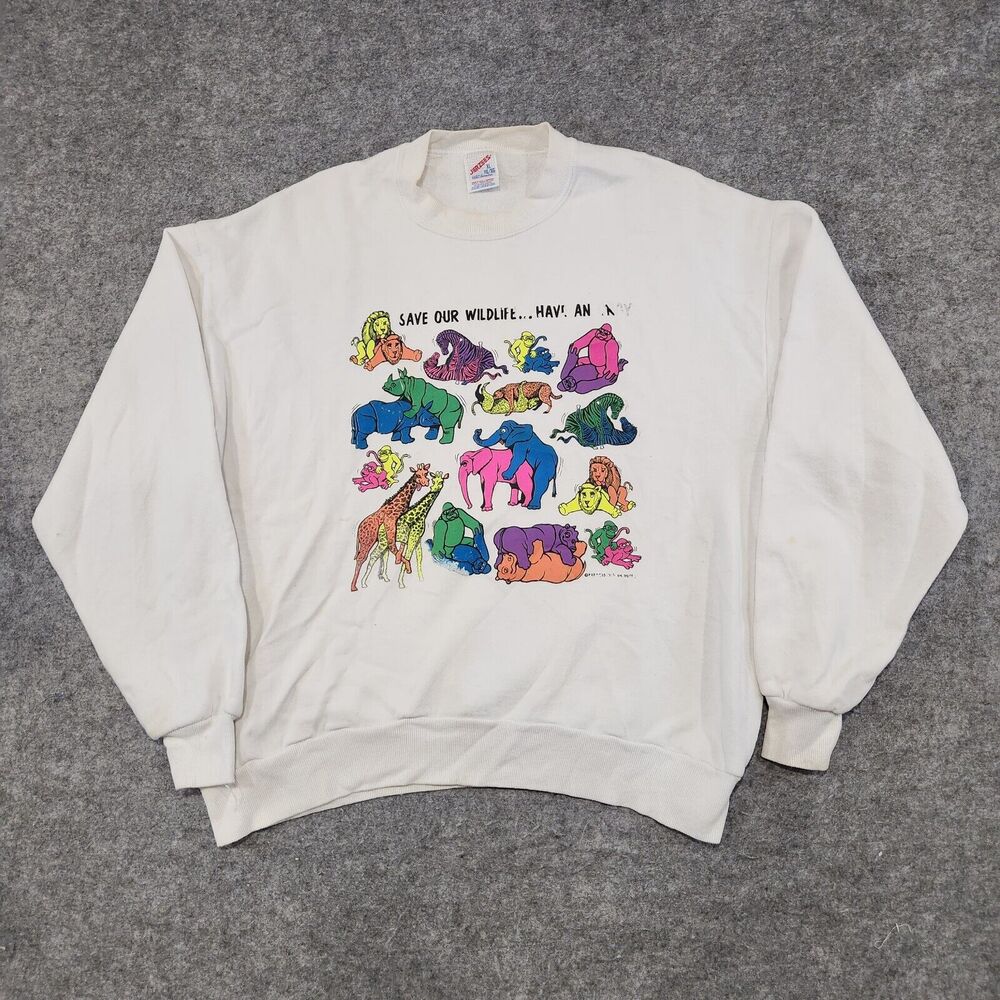 VTG 80s Animal Sex Positions Mens XL USA Made‎ Crewneck Sweatshirt Funny Joke - Picture 3 of 16